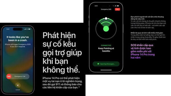 Tính năng an toàn với khả năng tự phát hiện va đập và sự cố lần đầu xuất hiện trên iPhone 14 Pro 256G